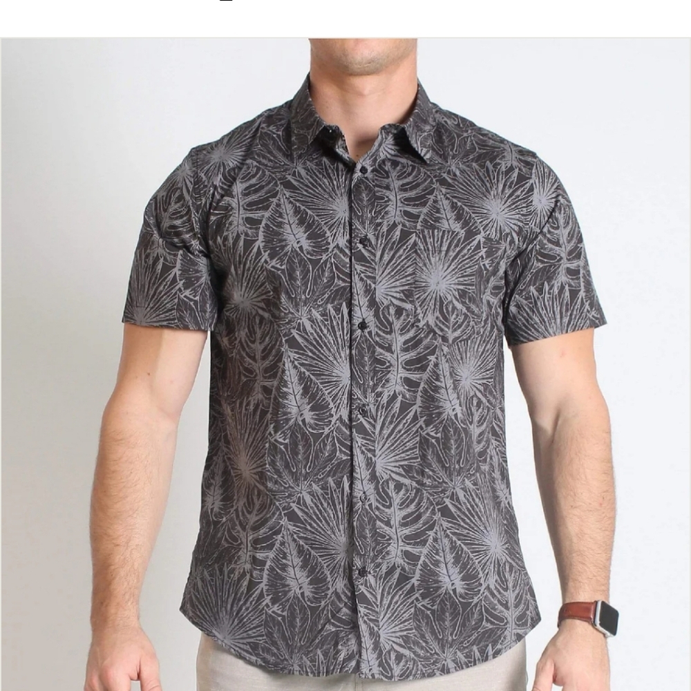 Quiet Storm Surf Shop Men's Dark Tropic Button Down